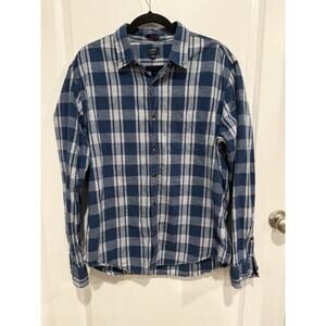 J. Crew Homespun Shirt Men's Sz XL Blue Plaid Button Up Long Sleeve Slim Fit